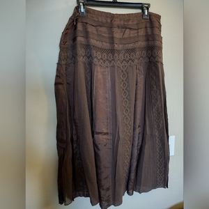 Bandolino Woman brown Boho peasant skirt Size 14
